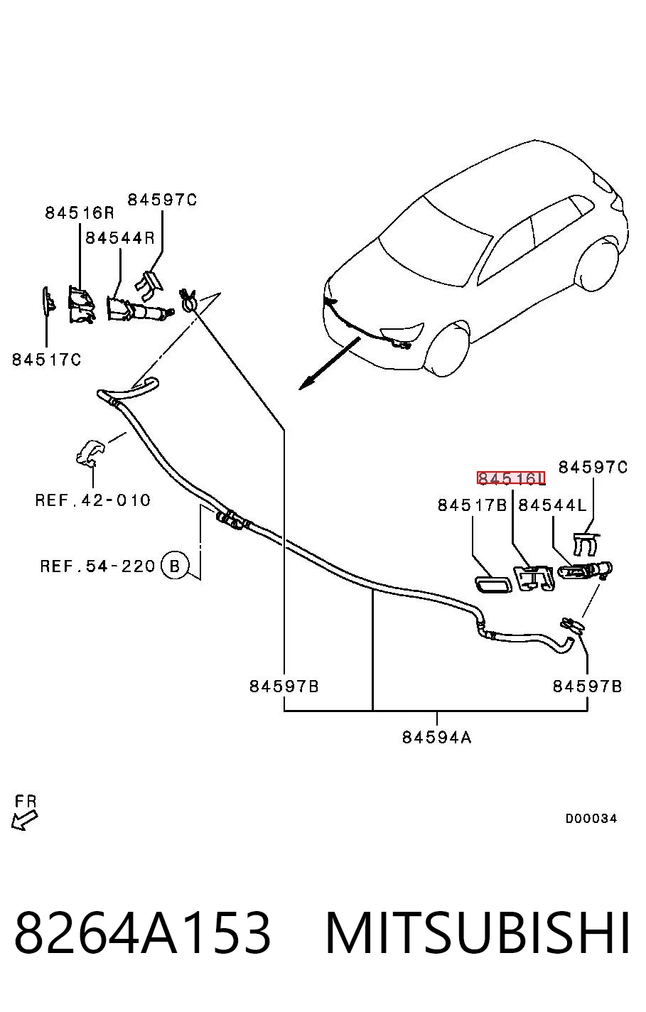 8264A153 Mitsubishi Накладка форсунки омивача фари передньої