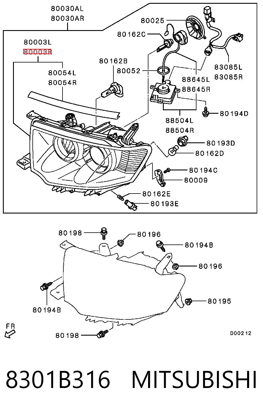 Фара права 8301C404 Chrysler