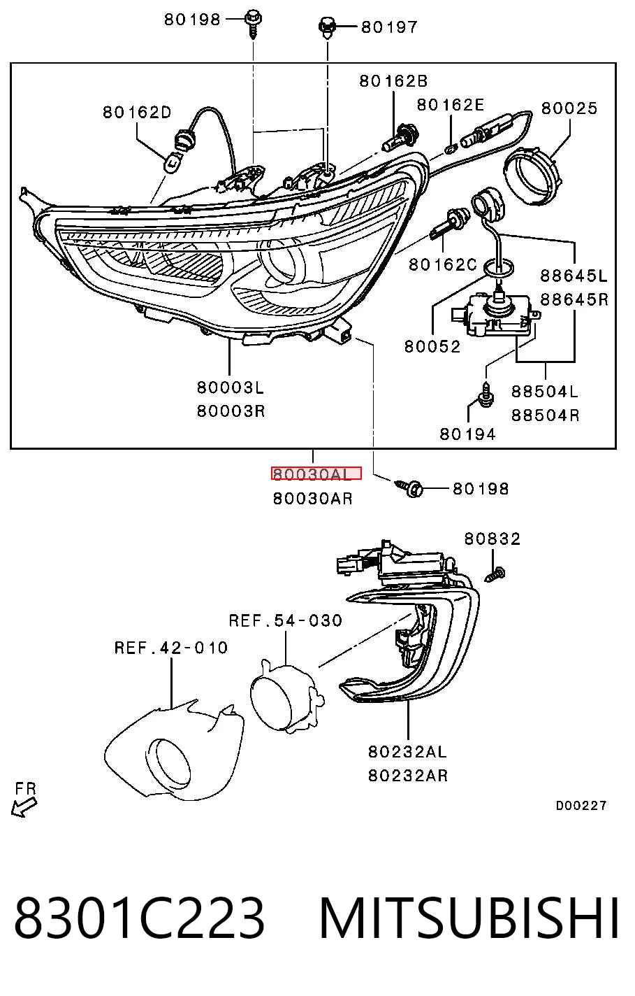 Купити 8301C895 Chrysler Фара ліва передня