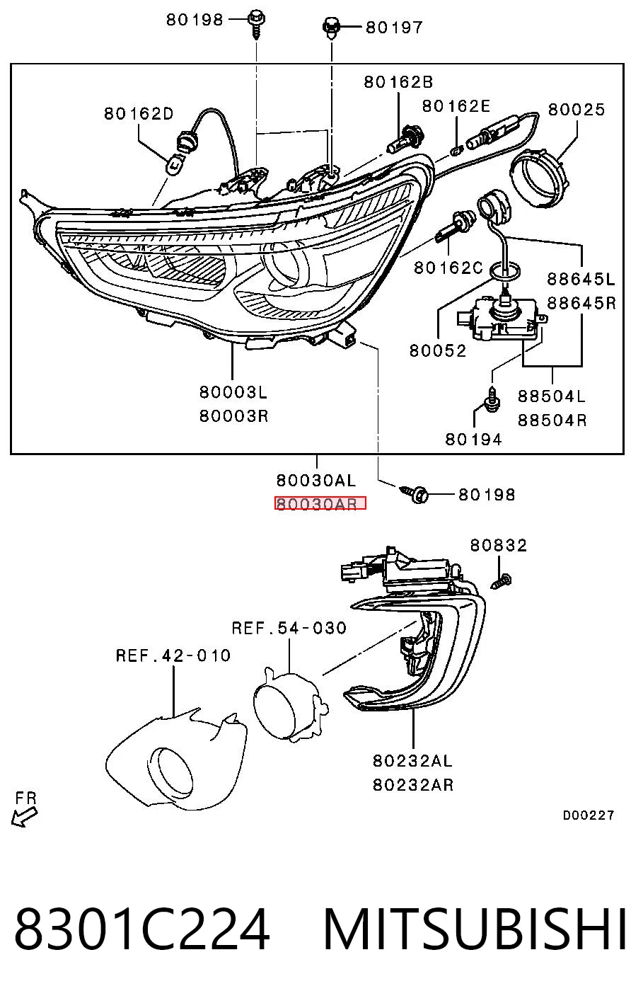 Фара передня права Chrysler 8301C896 ціна, від 135.38 USD