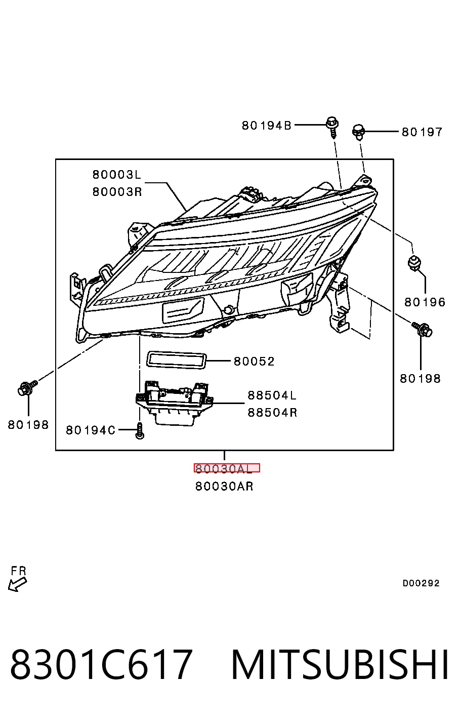 Фара Chrysler 8301C895