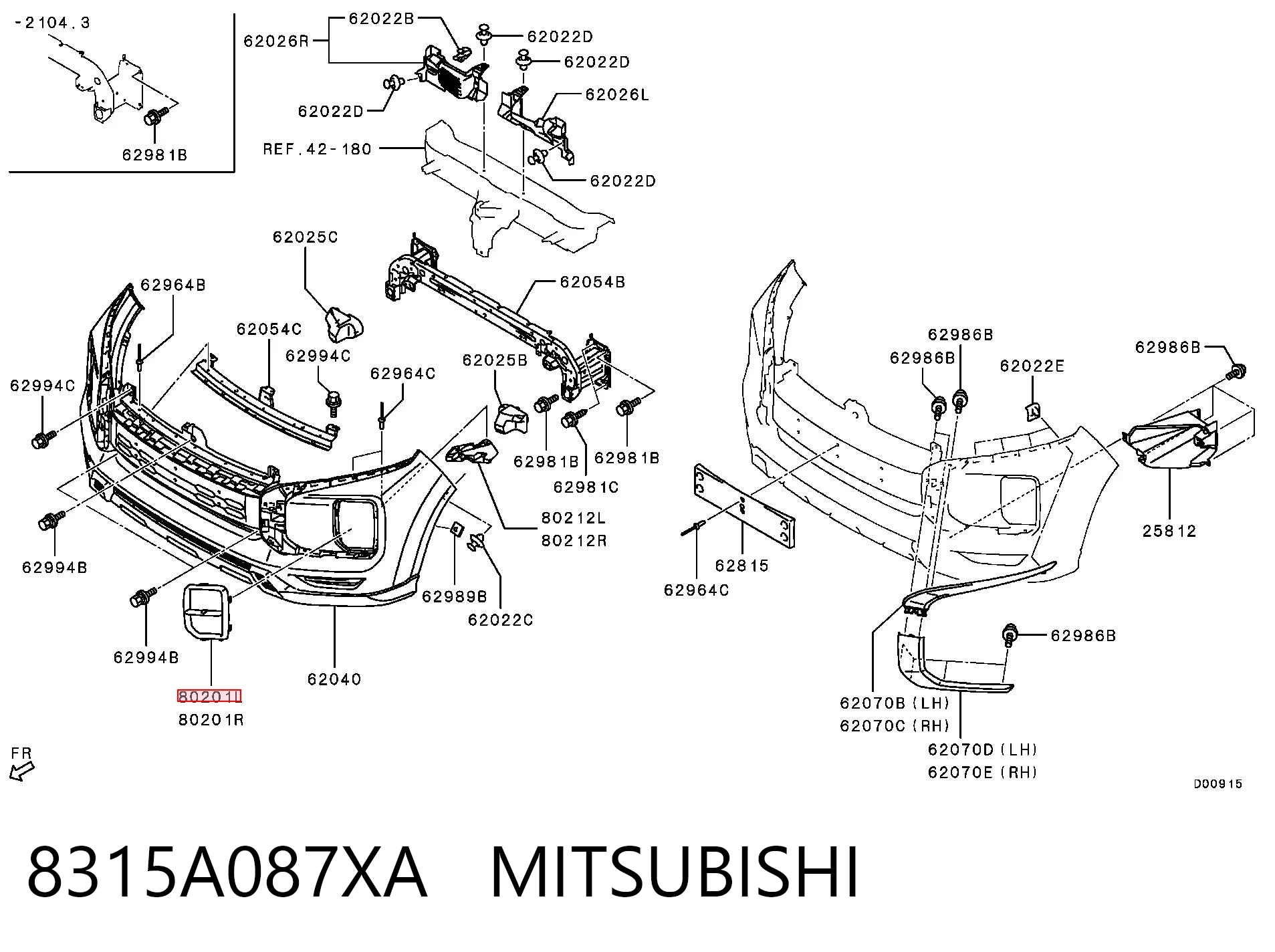 8315A087XA Mitsubishi Ободок фари протитуманной