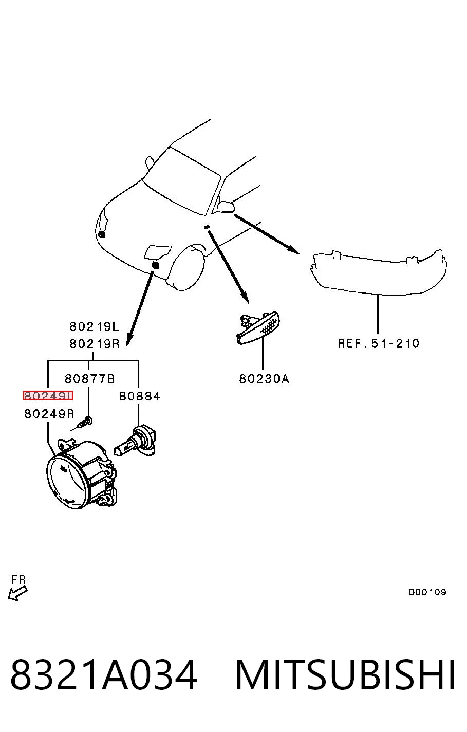 Фара протитуманна, ліва/права Mazda NE0151680 ціна, від 21.46 USD