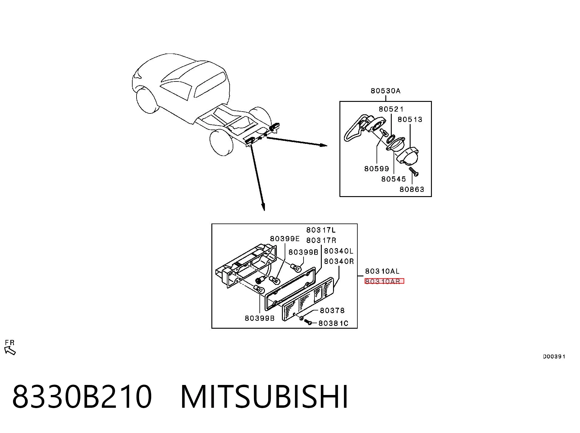 8330B210 Mitsubishi Ліхтар задній правий