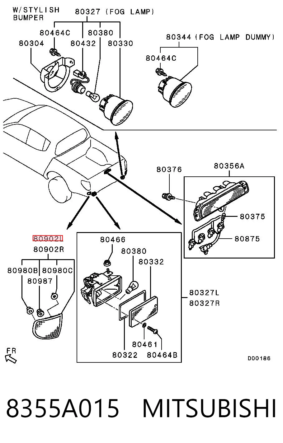 8355A015 Mitsubishi Лівий відбивач заднього бампера