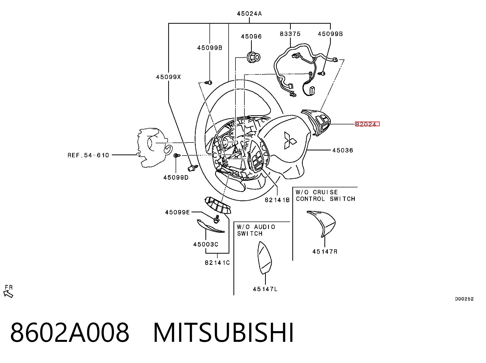 8602A008 Mitsubishi Підрульовий перемикач круїз контролю