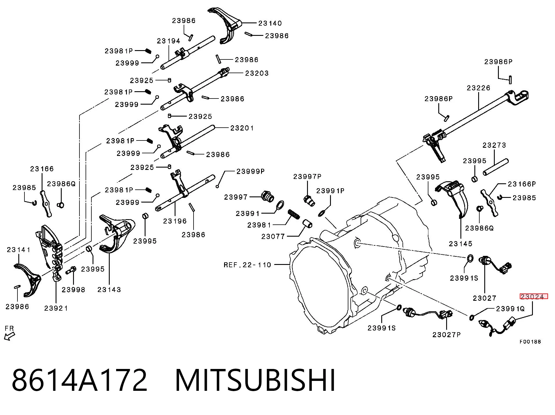 8614A172 Mitsubishi Датчик включення ліхтарів заднього ходу