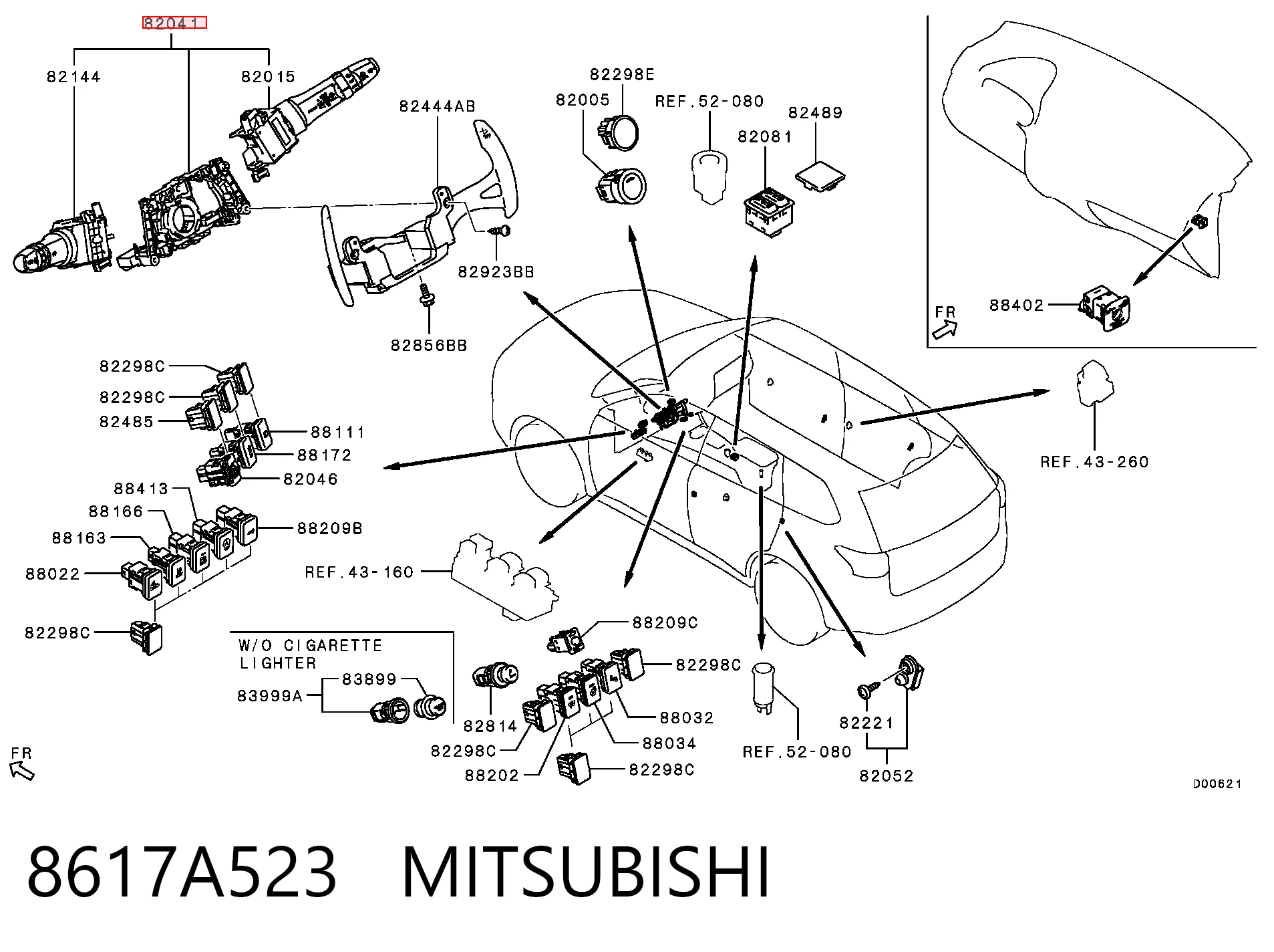 Перемикач підрульовий на Mitsubishi Outlander III GF, GG