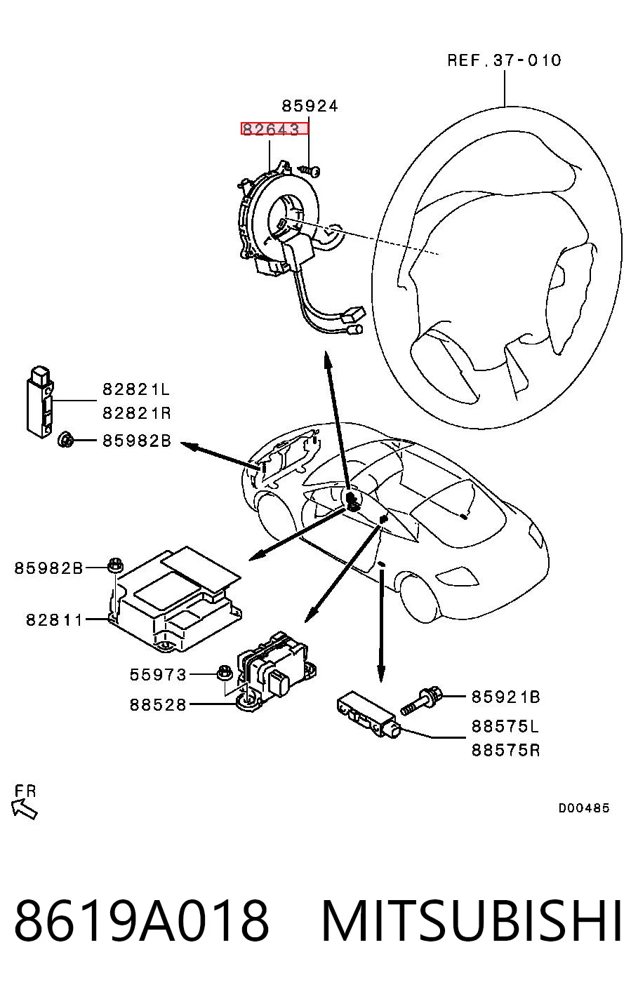 Шлейф керма Mitsubishi Lancer X седан (CY_A, CZ_A) (2007 - 2026) ціна, від 28.22 USD