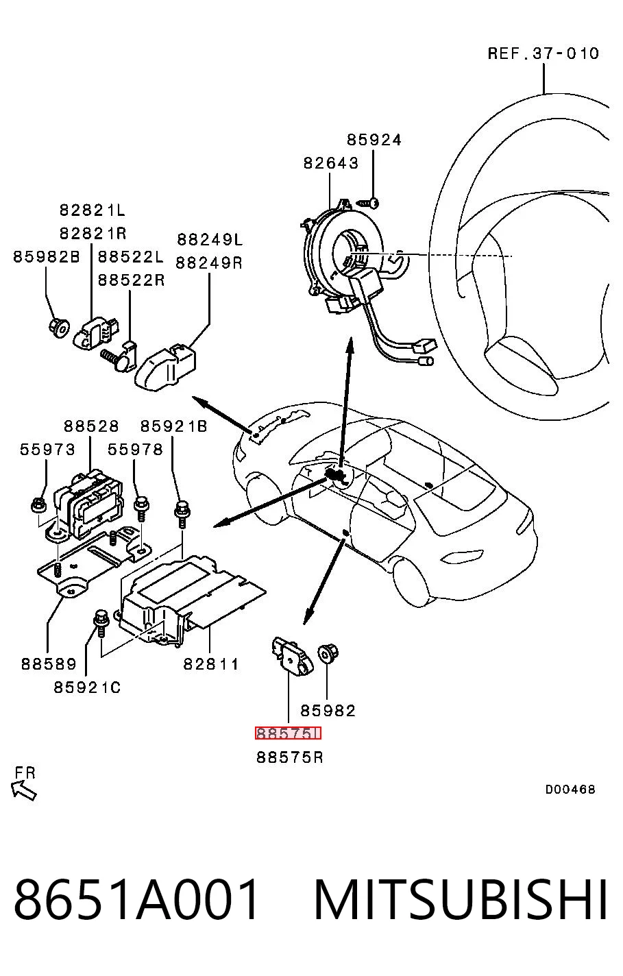 8651A001 Mitsubishi Датчик подушки безпеки