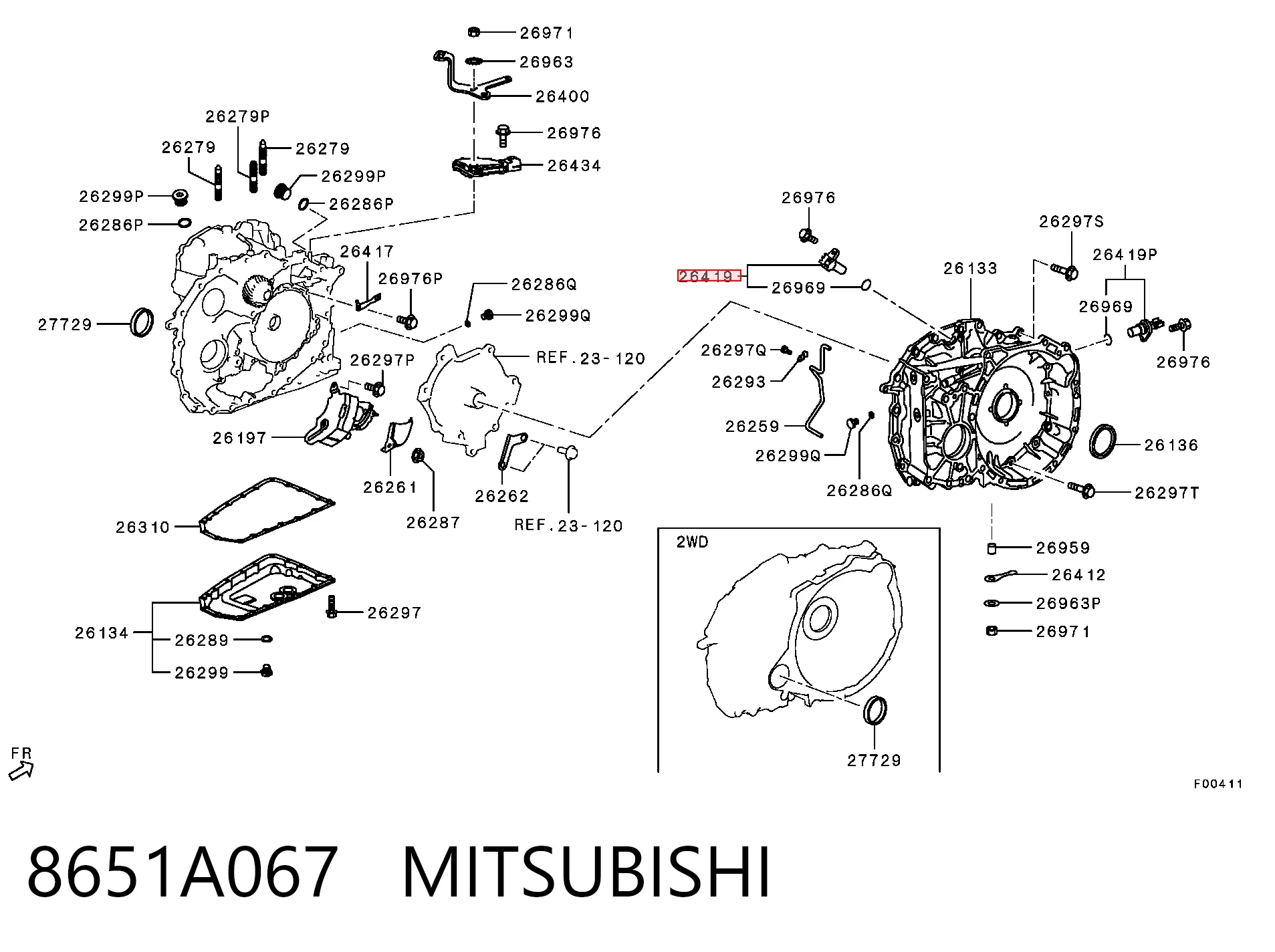 8651A067 Mitsubishi Датчик швидкості спідометра