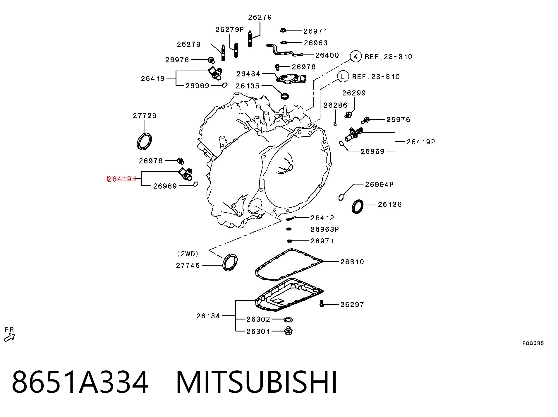 8651A334 Mitsubishi Датчик швидкості спідометра