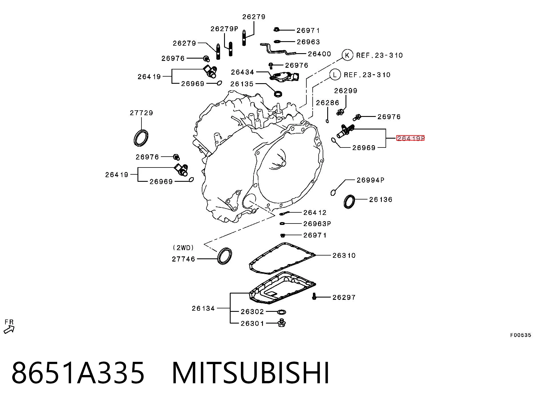 Датчик швидкості спідометра на Mitsubishi ASX  GA