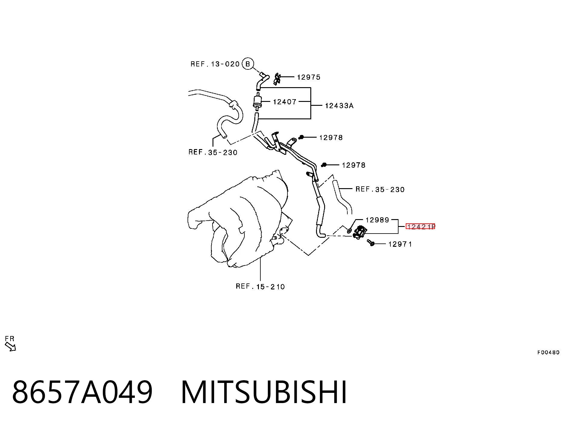 8657A049 Mitsubishi Система управління парами палива