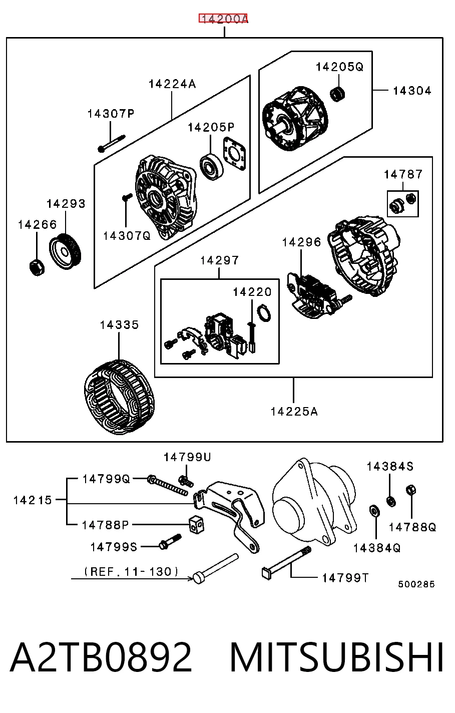 A2TB0892 Mitsubishi Авто генератор
