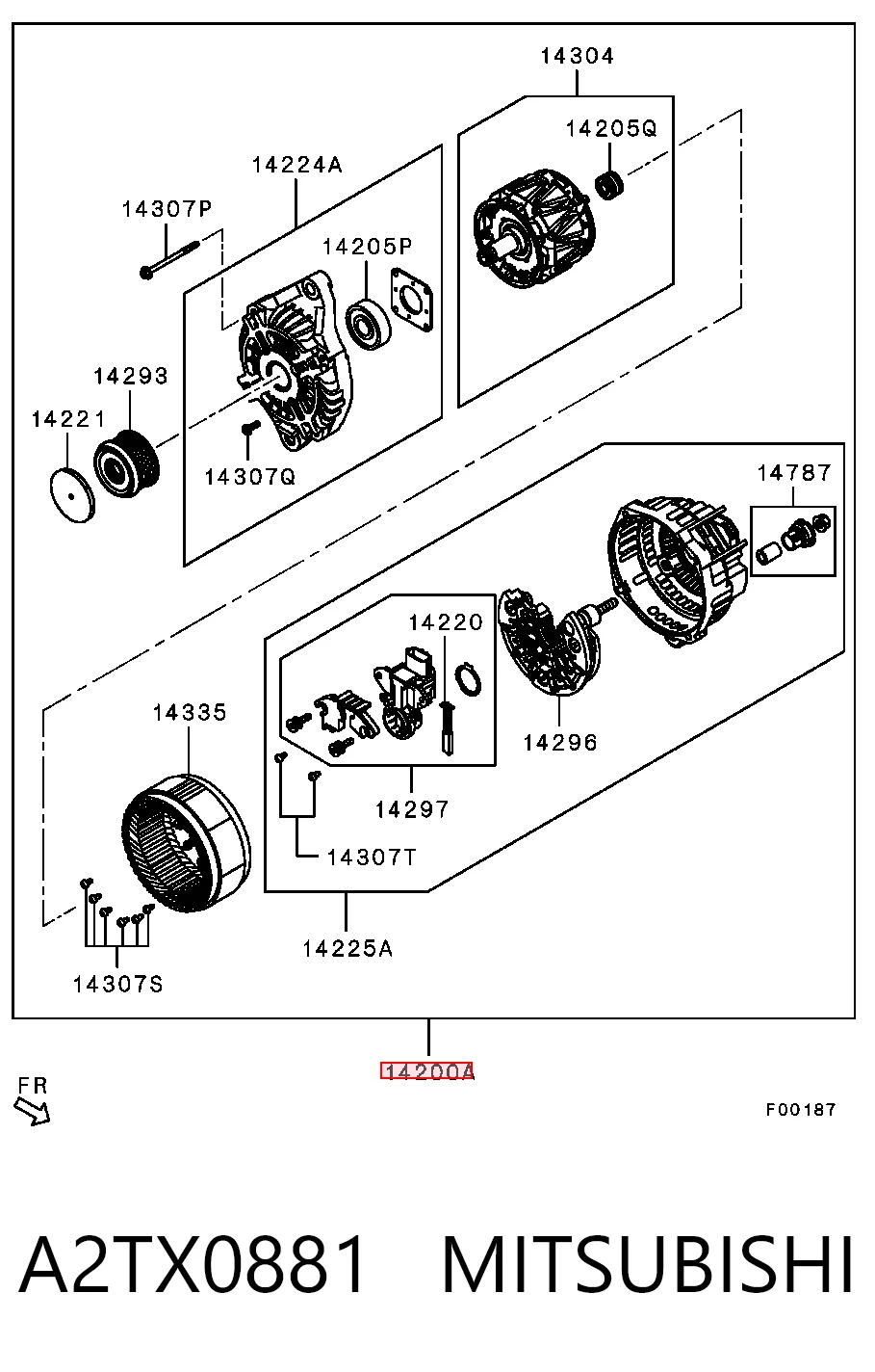 A2TX0881 Mitsubishi Авто генератор