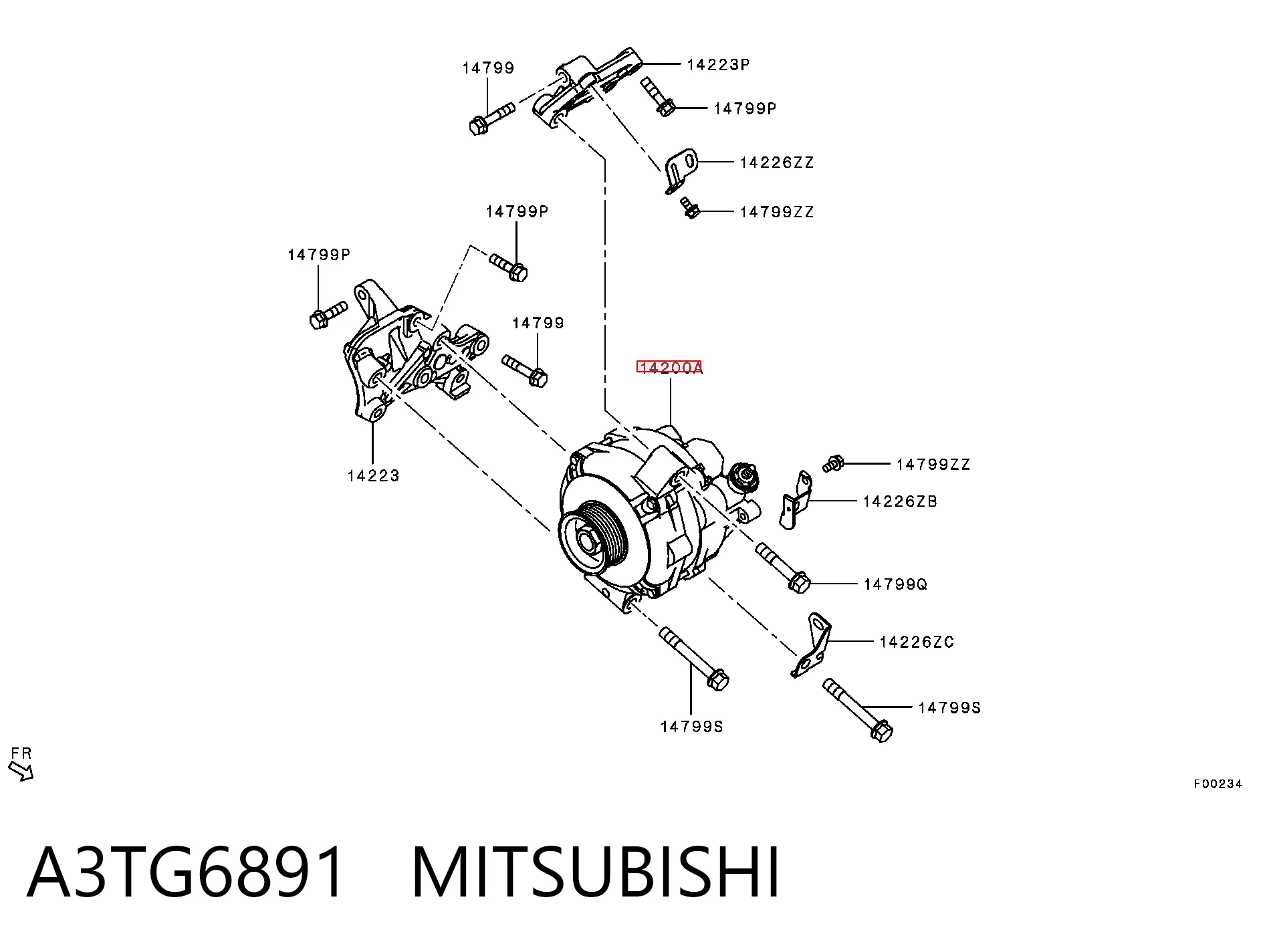 A3TG6891 Mitsubishi Авто генератор