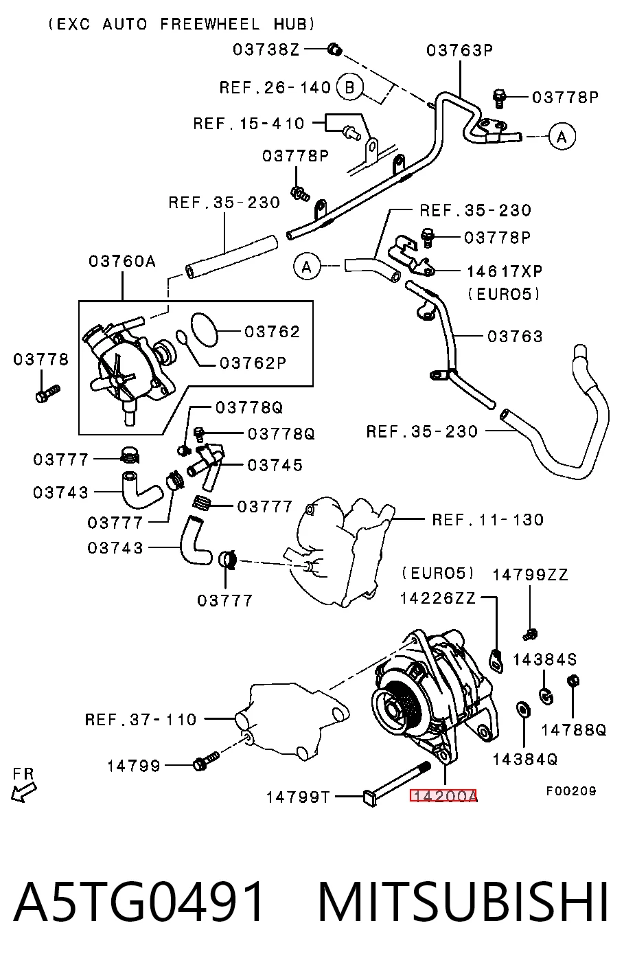 A5TG0491 Mitsubishi Авто генератор