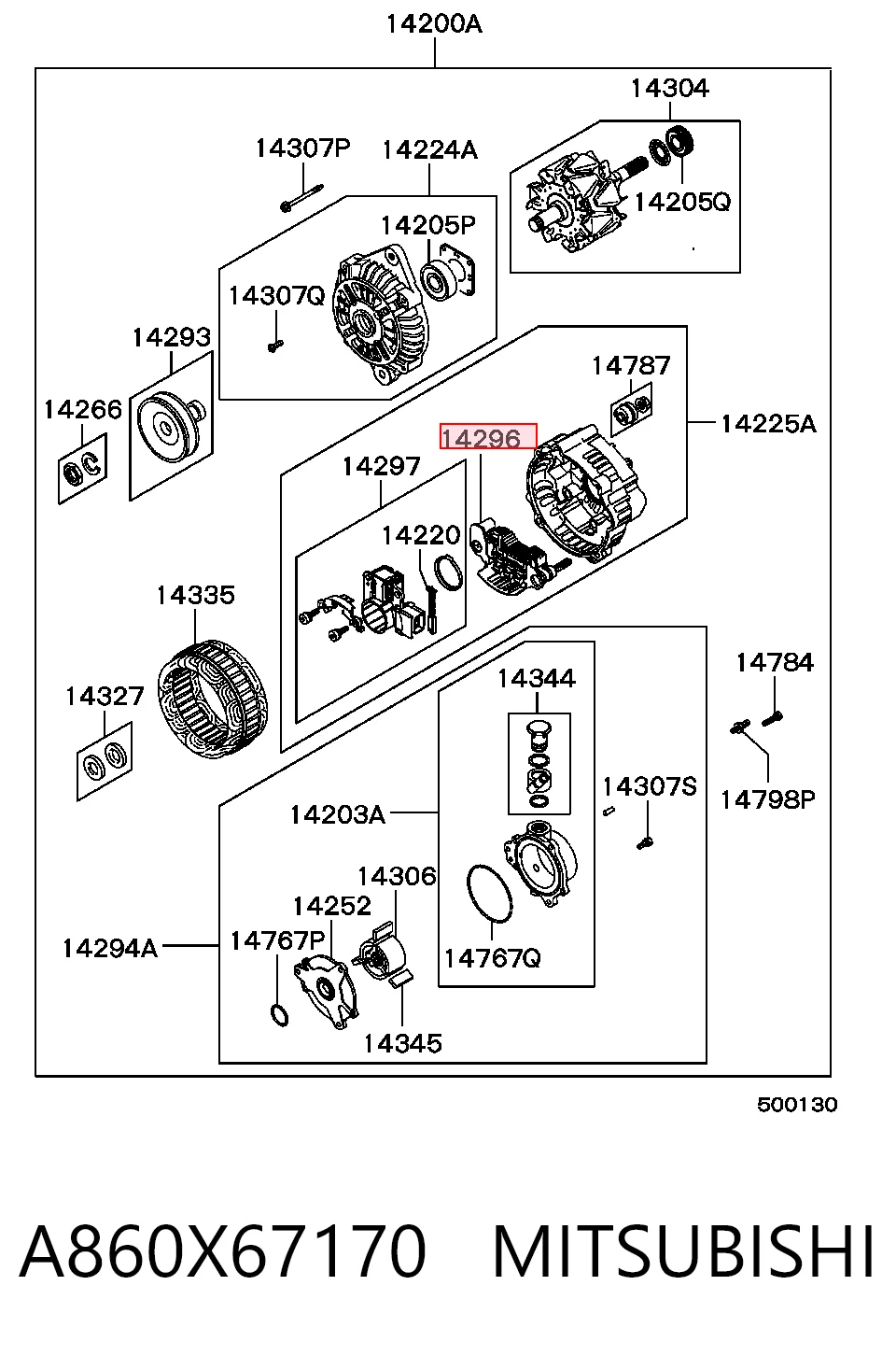 Діодний випрямляч на Mitsubishi L 200 III K60, K70