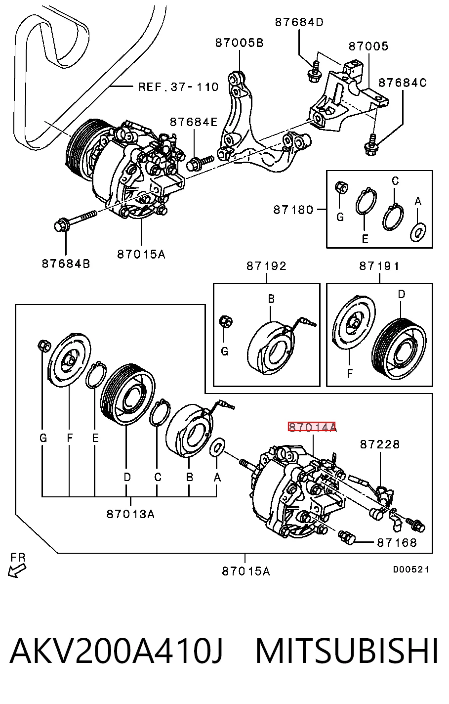 AKV200A410J Mitsubishi Компресор холодоагенту