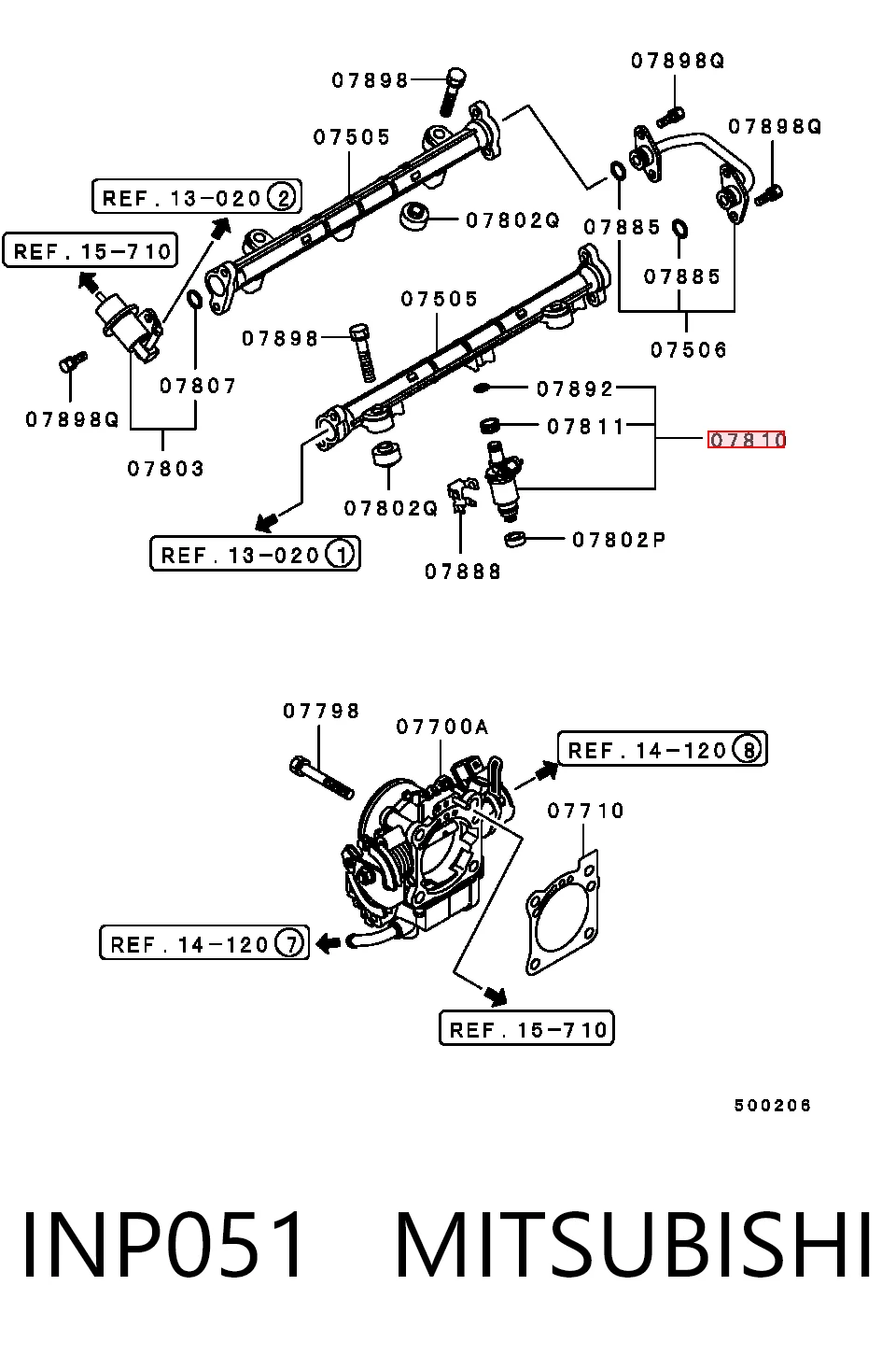 INP051 Mitsubishi Форсунка вприску палива