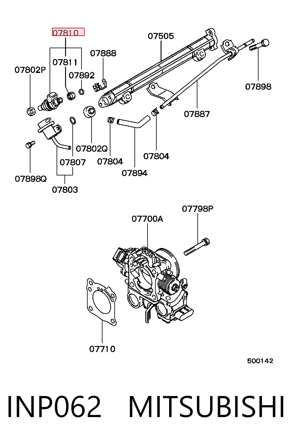 INP062 Mitsubishi Форсунка вприску палива