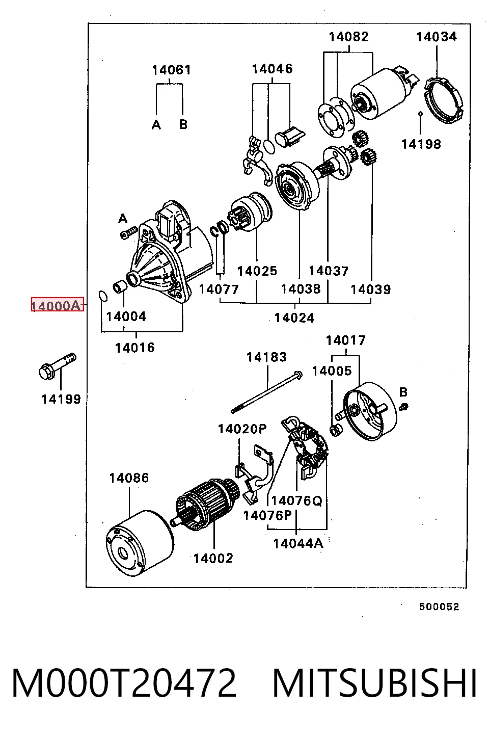 M000T20472 Mitsubishi Стартер двигуна