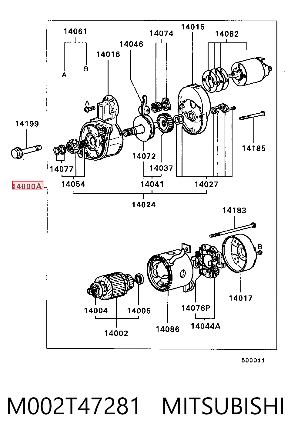 M002T47281 Mitsubishi Стартер двигуна