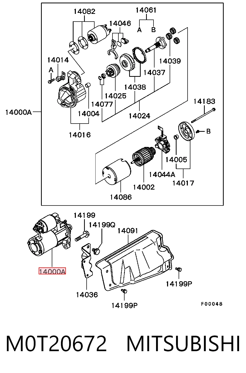 M0T20672 Mitsubishi Стартер двигуна