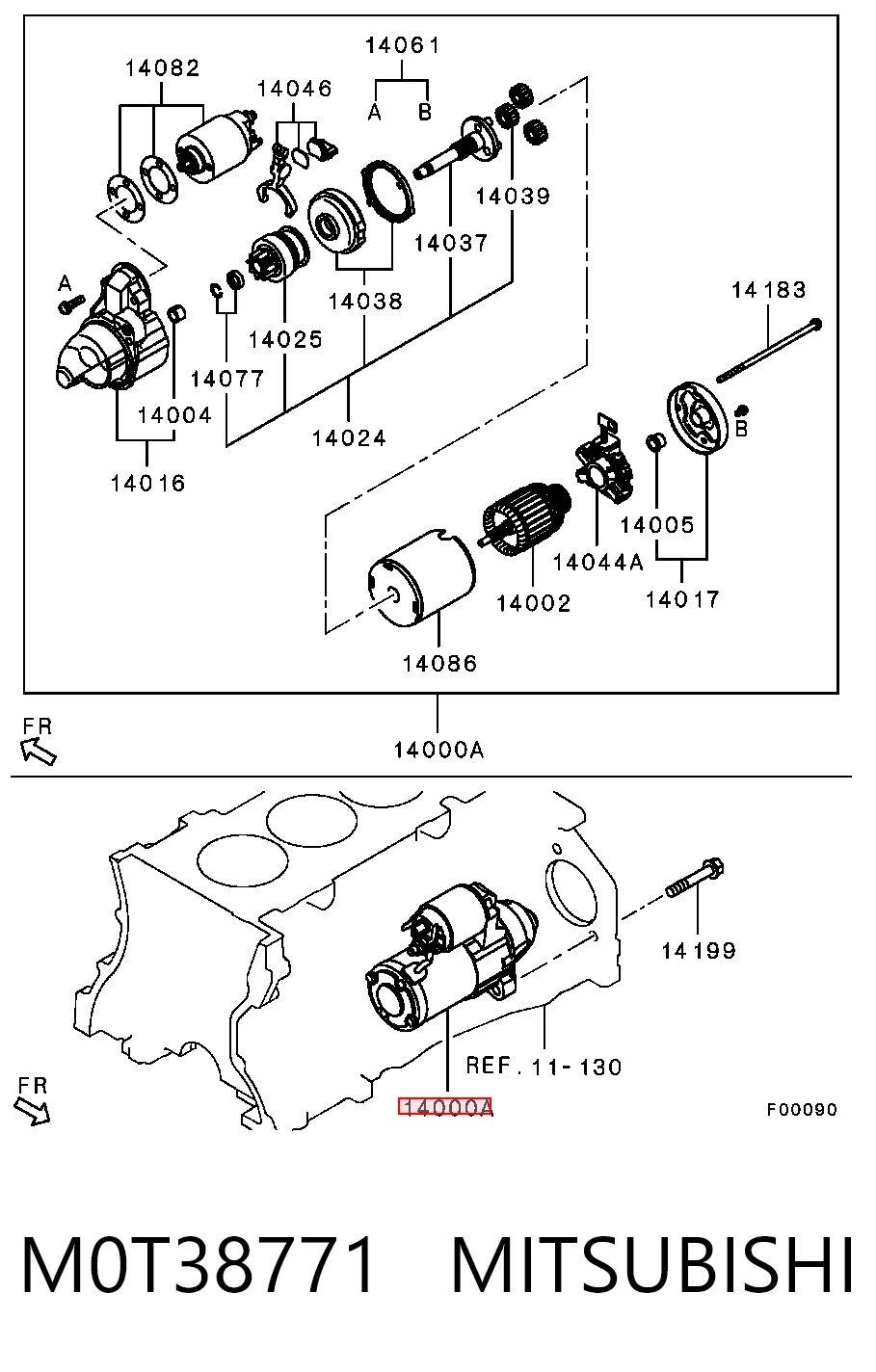 M0T38771 Mitsubishi Стартер двигуна