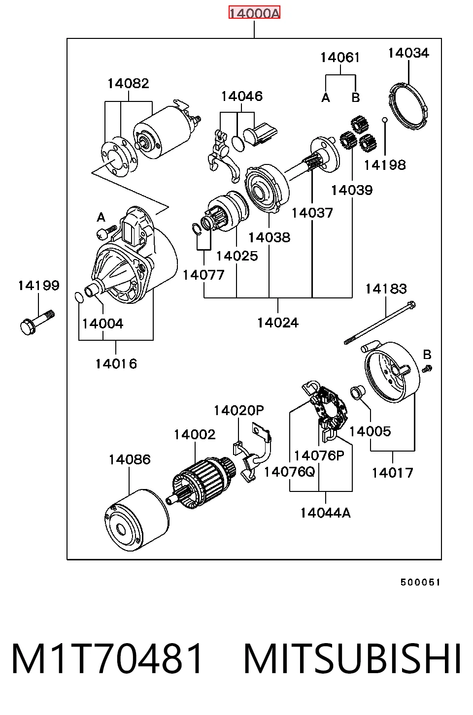 M1T70481 Mitsubishi Стартер двигуна