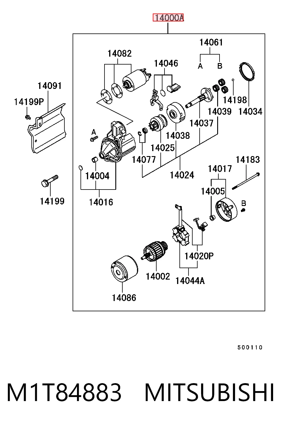 M1T84883 Mitsubishi Стартер двигуна