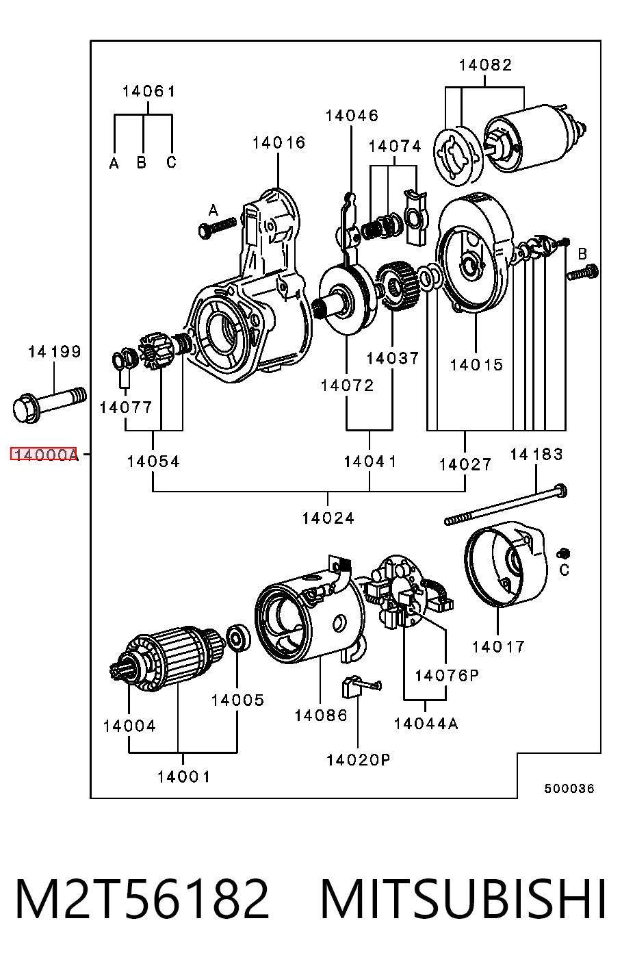 M2T56182 Mitsubishi Стартер двигуна