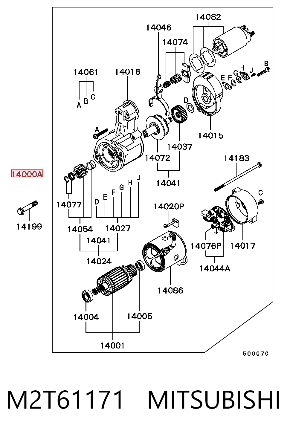 M2T61171 Mitsubishi Стартер двигуна