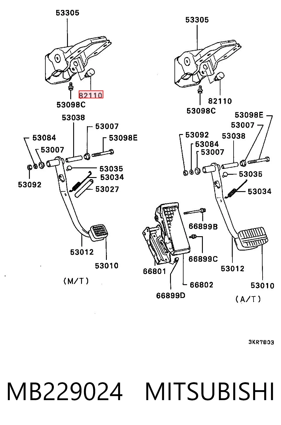 MB229024 Mitsubishi Лягушка стоп-сигналу