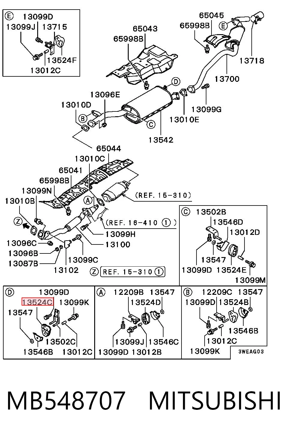 Купити 287604B030 JAC Подушка глушника
