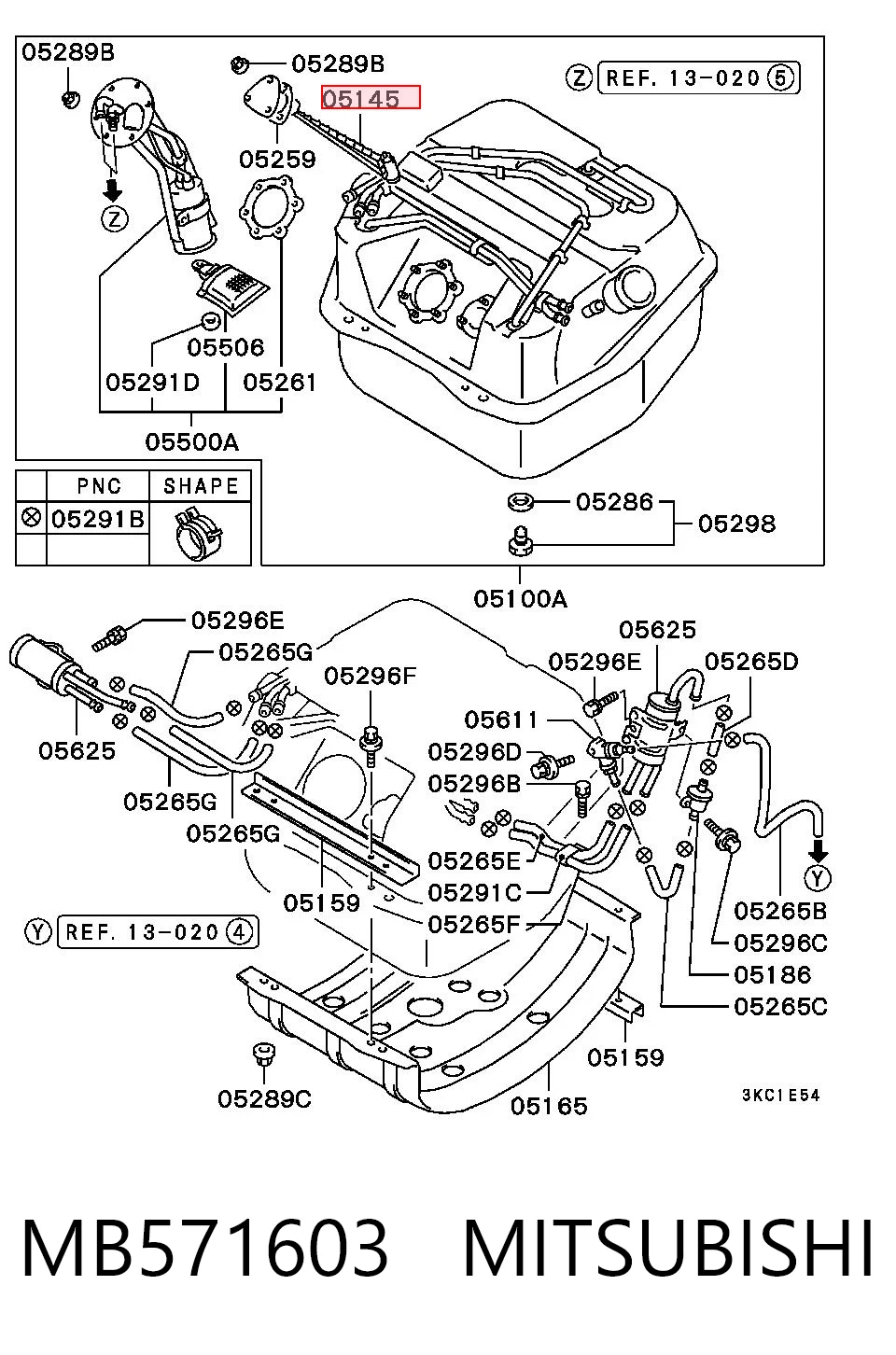 MB571603 Mitsubishi Датчик бензобака