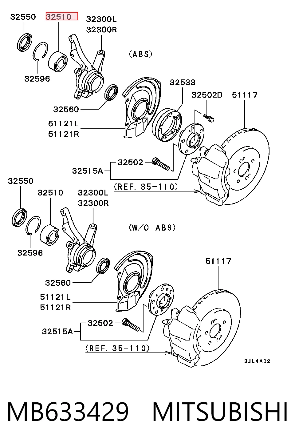 Комплект підшипник маточини передньої MCB DAC45840041392RS ціна, від 23.52 USD