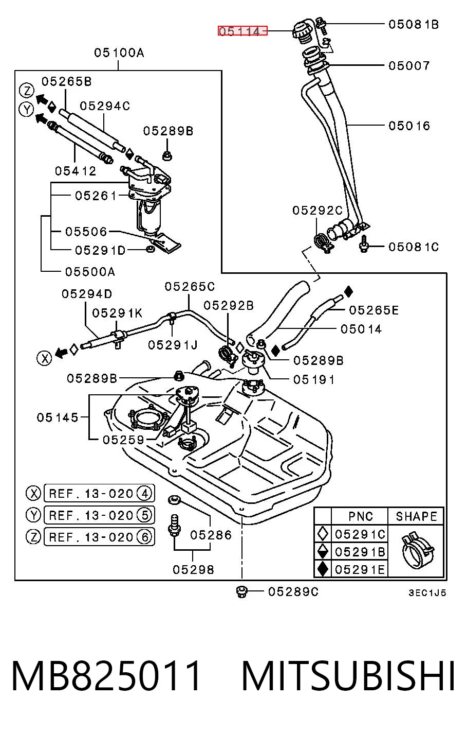 Пробка бензобаку MN120696 Chrysler