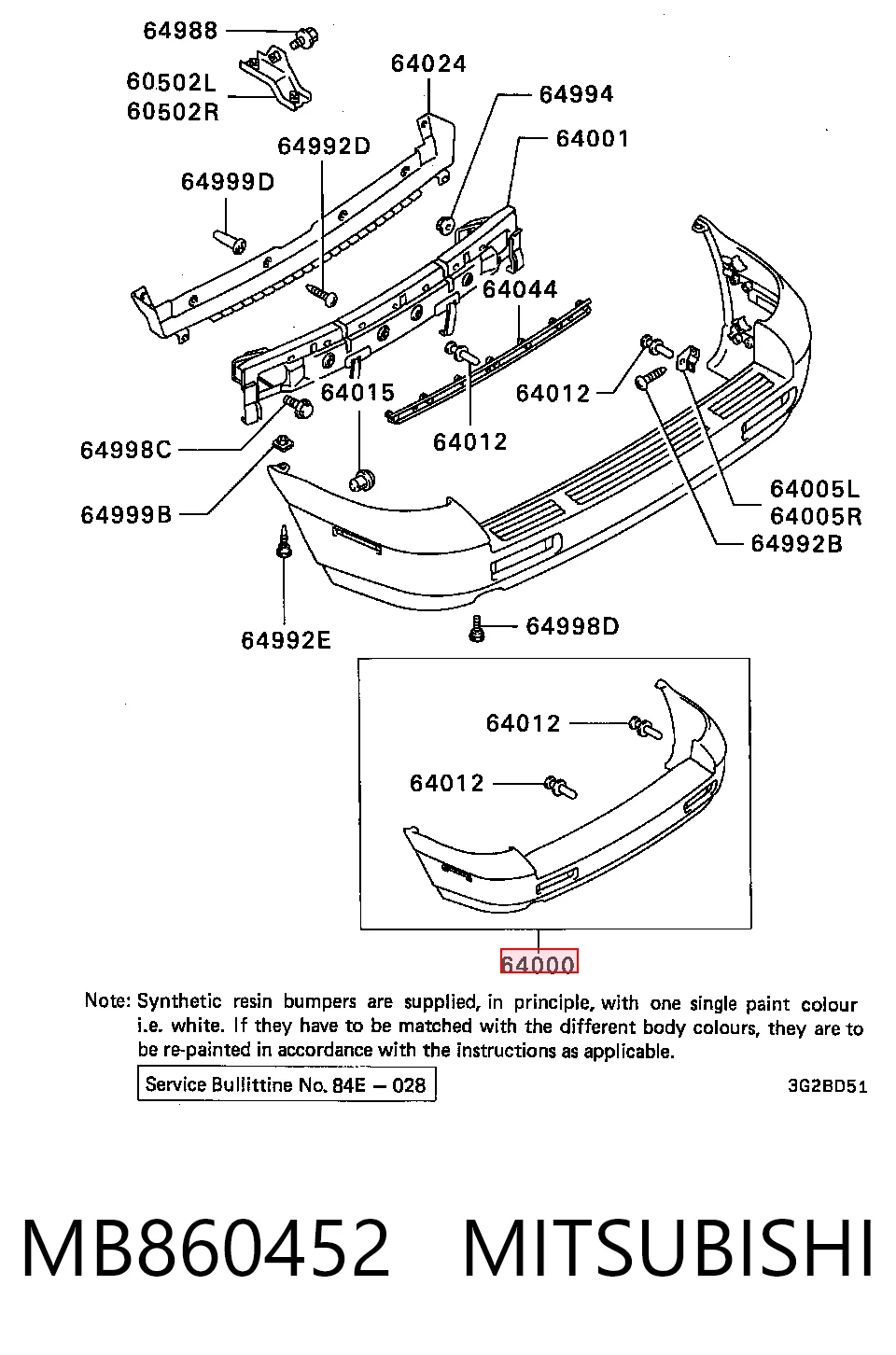 Кожух бампера заднього Mitsubishi Space Wagon II мінівен (N3W, N4W) (1991 - 2000) ціна, від 63.35 USD