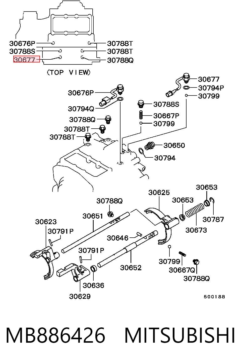 MB886426 Mitsubishi Датчик індикатора роздавальної коробки підвищеної / зниженої передачі