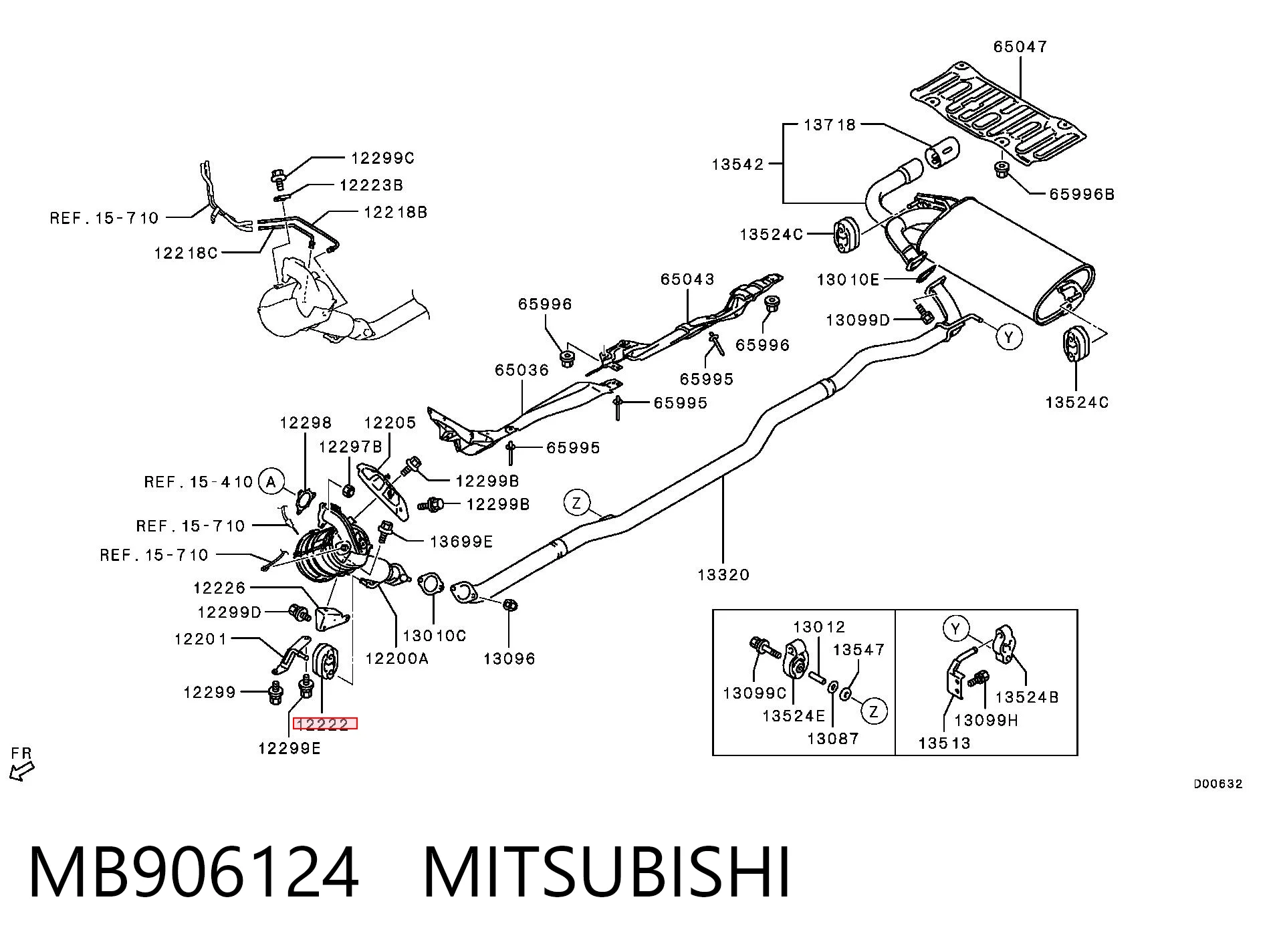 Подушка глушника MB906124 Chrysler