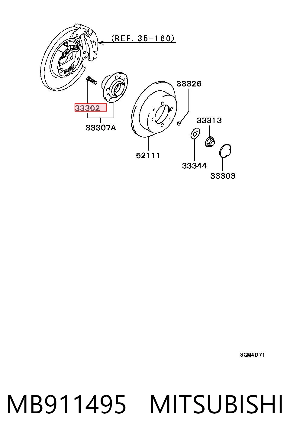 Шпилька колісна зад/перед 3S407005 AND