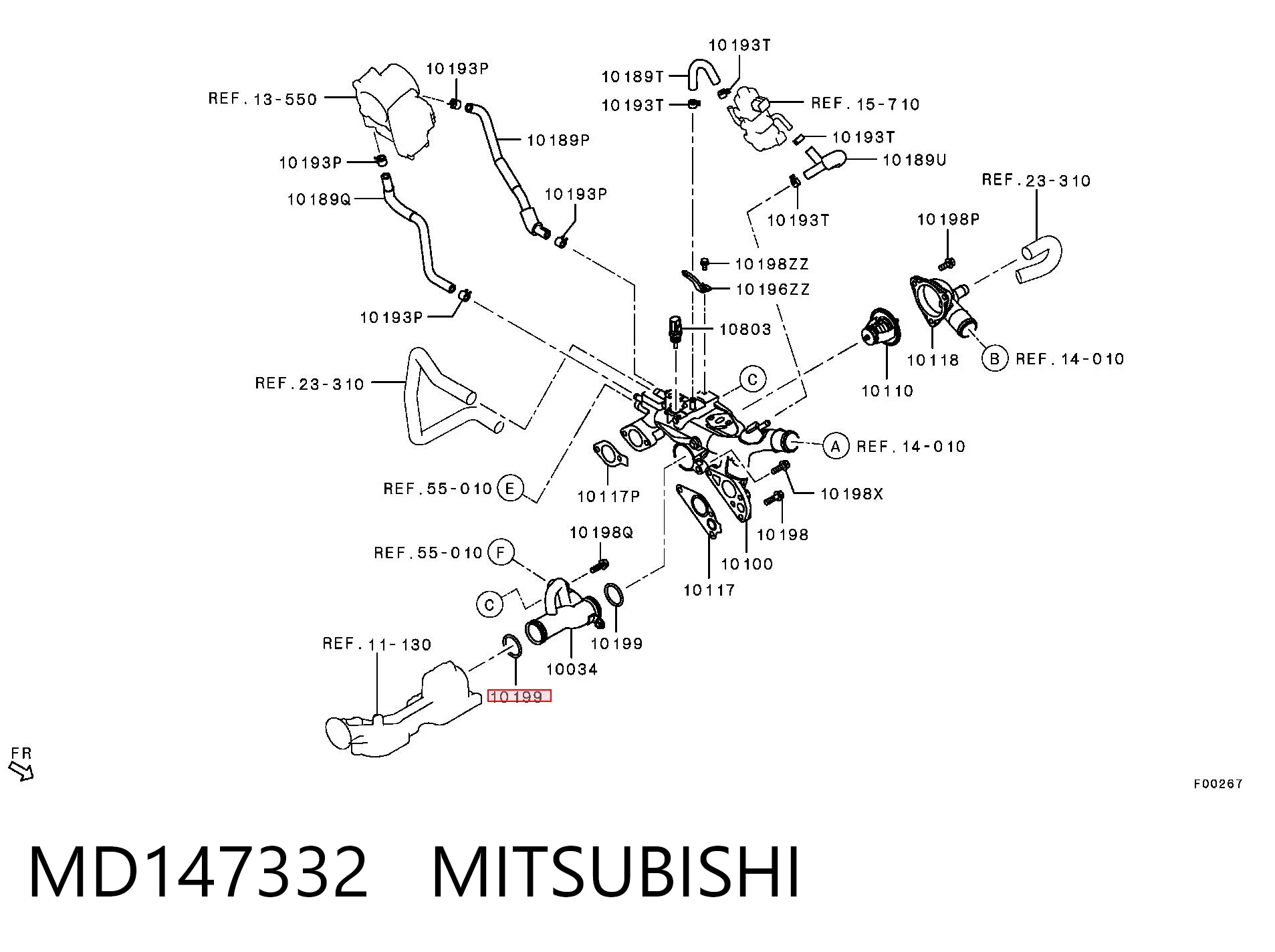 MD147332 Mitsubishi Ущільнююче кільце системи охолодження