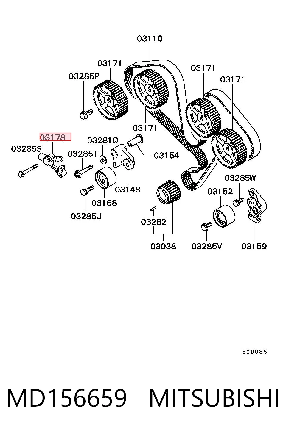 Купити KMD319040 Fiat/Alfa/Lancia Натягувач ременя ГРМ