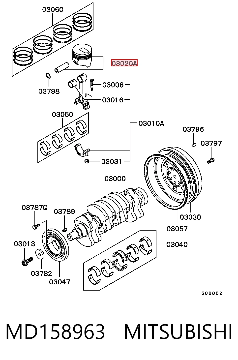 MD061985 Izumi Поршень без кілець