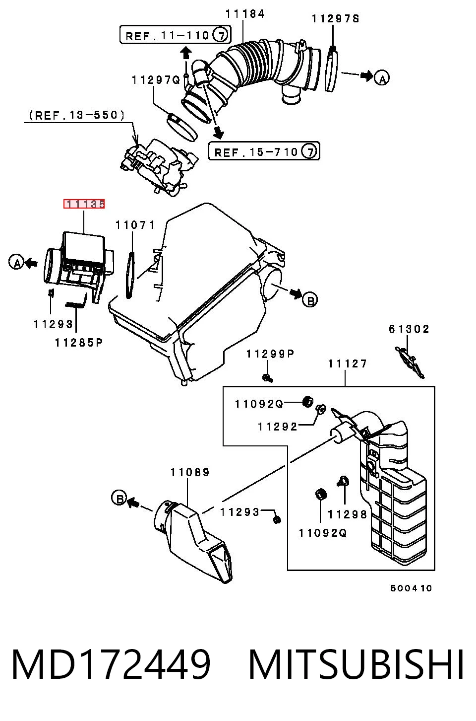 MD172449 Mitsubishi Датчик витрати повітря