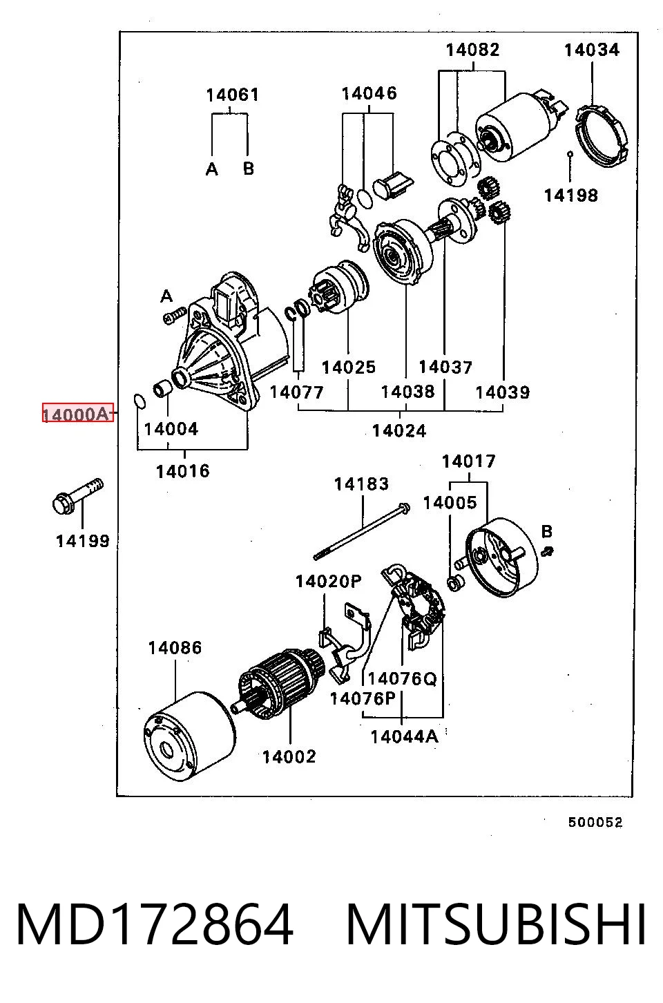 MD172864 Mitsubishi Стартер двигуна