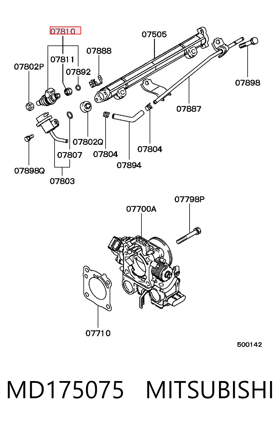 MD175075 Mitsubishi Форсунка вприску палива