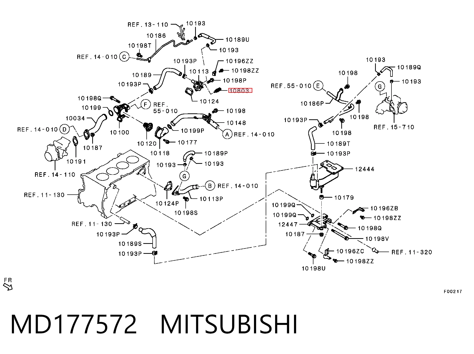 MD177572 Mitsubishi Покажчик температури охолоджуючої рідини